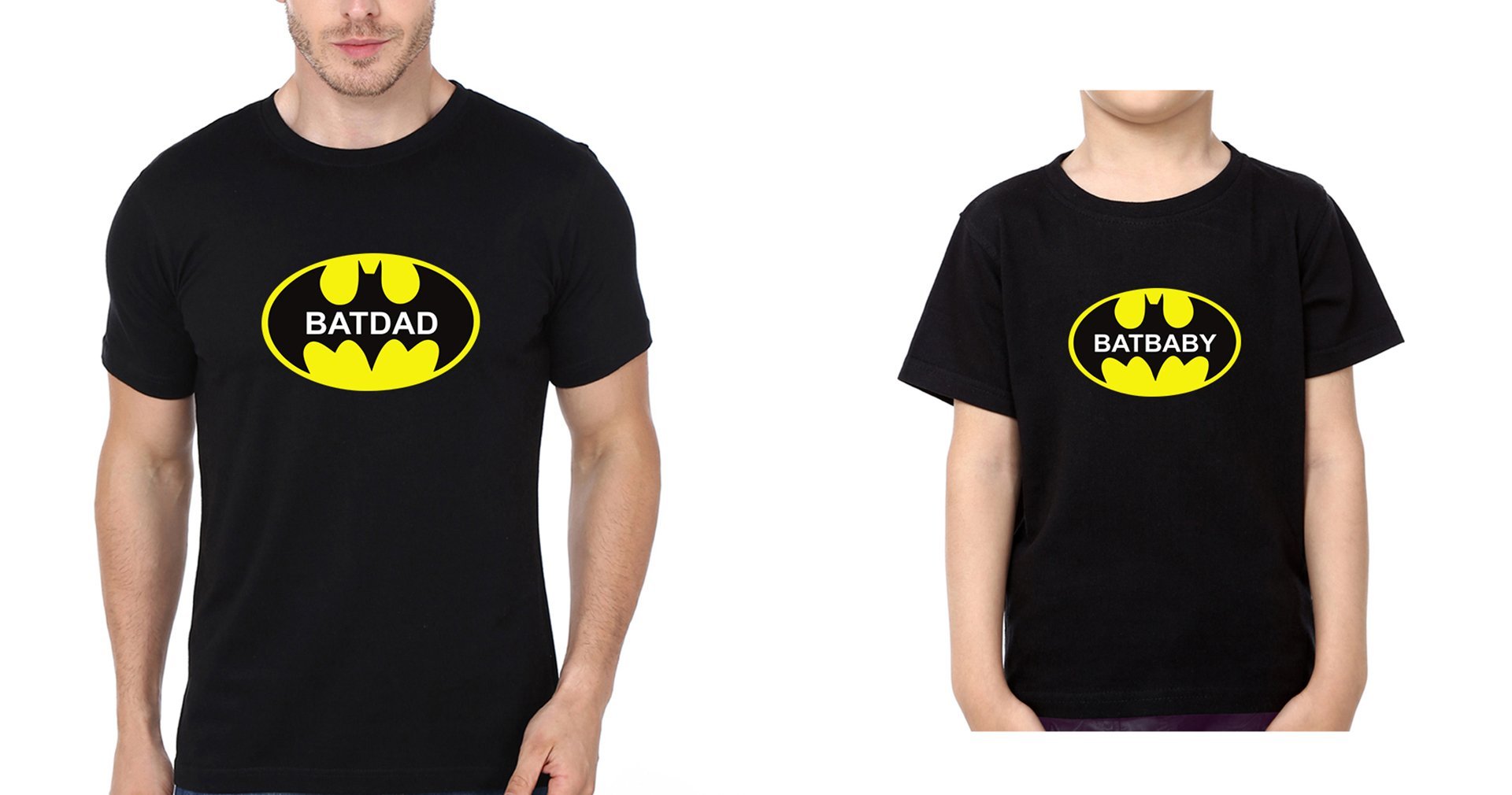 Batdad Batbaby Father and Son Matching T-Shirt- FunkyTradition - FunkyTradition