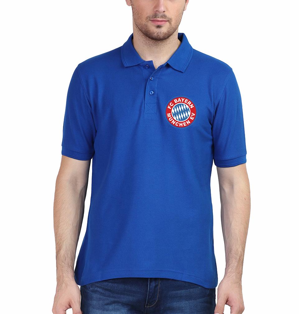 Bayern Munich Logo Half Sleeves Polo T-shirt For Men -FunkyTradition - FunkyTradition