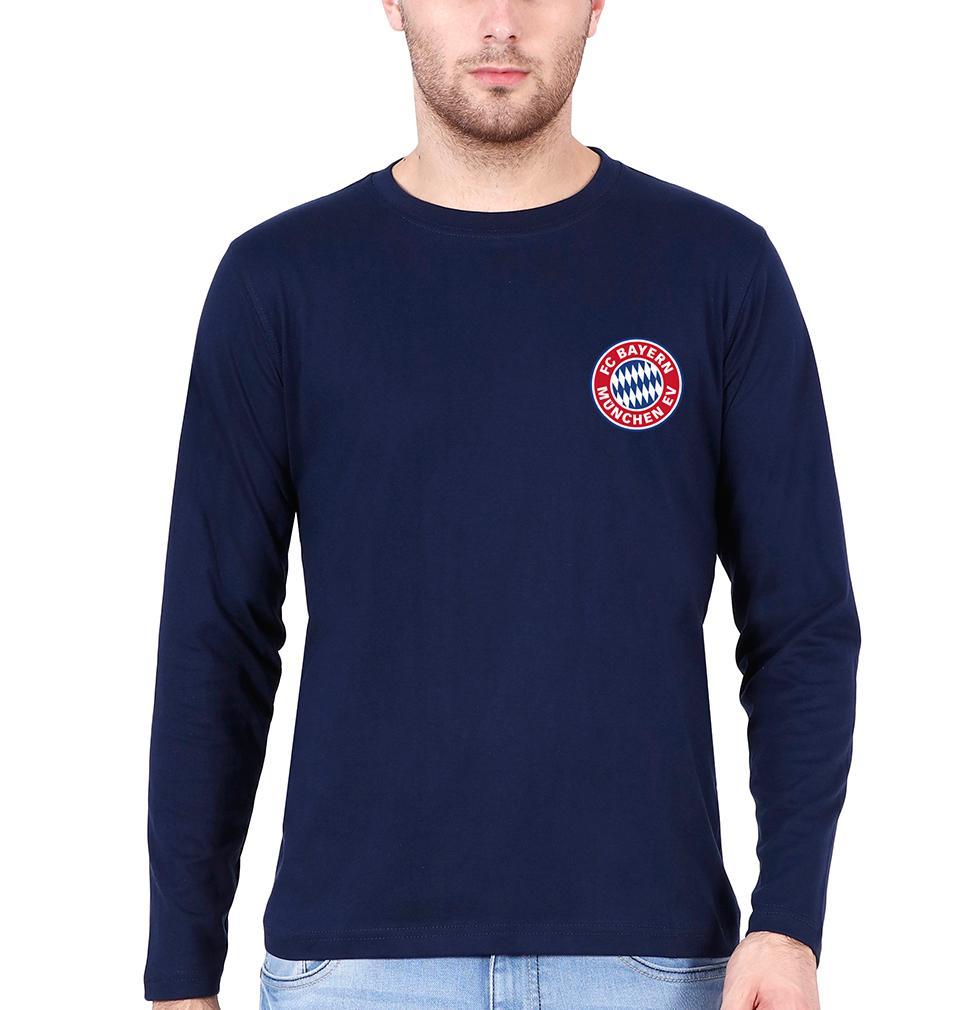 Bayern Munich Logo Men Full Sleeves T-Shirts-FunkyTradition - Funky Tees Club