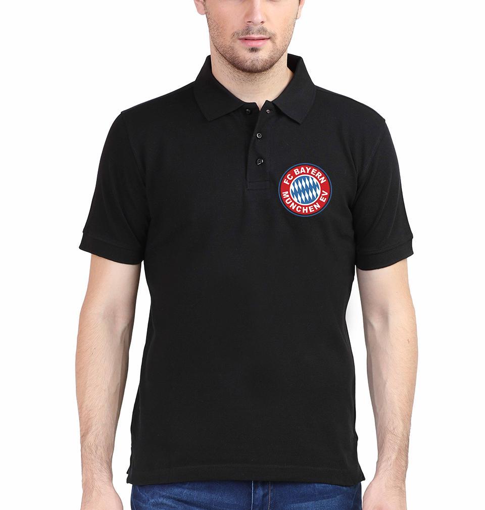 Bayern Munich Logo Men Polo Half Sleeves T-Shirts-FunkyTradition - Funky Tees Club