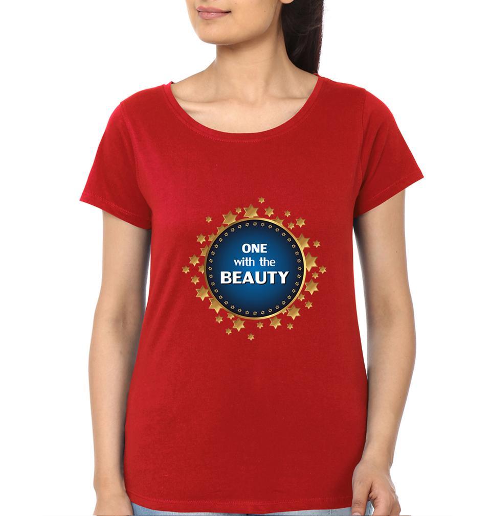 Beauty & Brain Sister Sister Half Sleeves T-Shirts -FunkyTradition - FunkyTradition