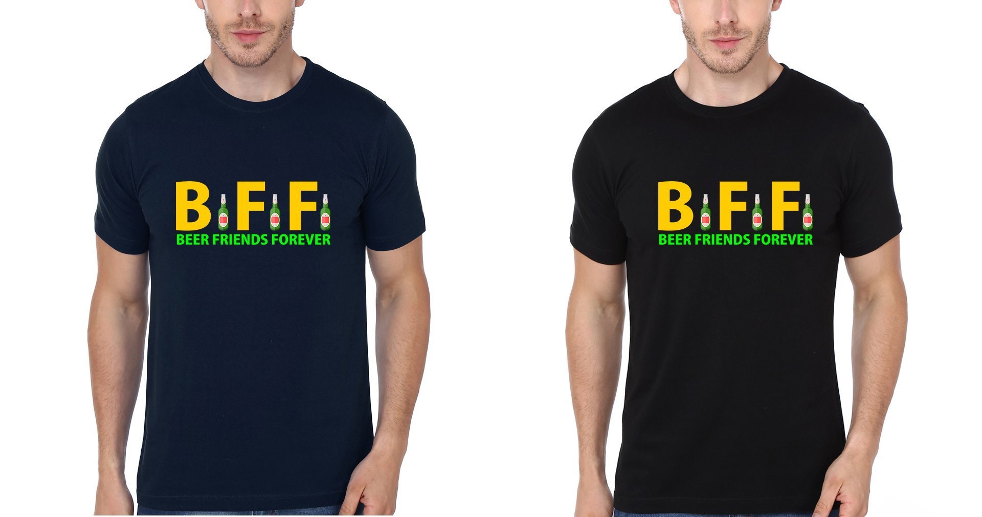 beer Friend forever BFF Half Sleeves T-Shirts-FunkyTradition - FunkyTradition