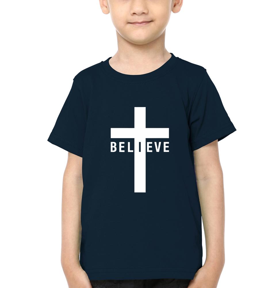 Believe Half Sleeves T-Shirt for Boy-FunkyTradition - FunkyTradition
