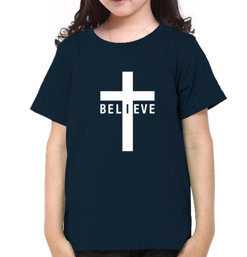 Believe Half Sleeves T-Shirt For Girls -FunkyTradition - FunkyTradition
