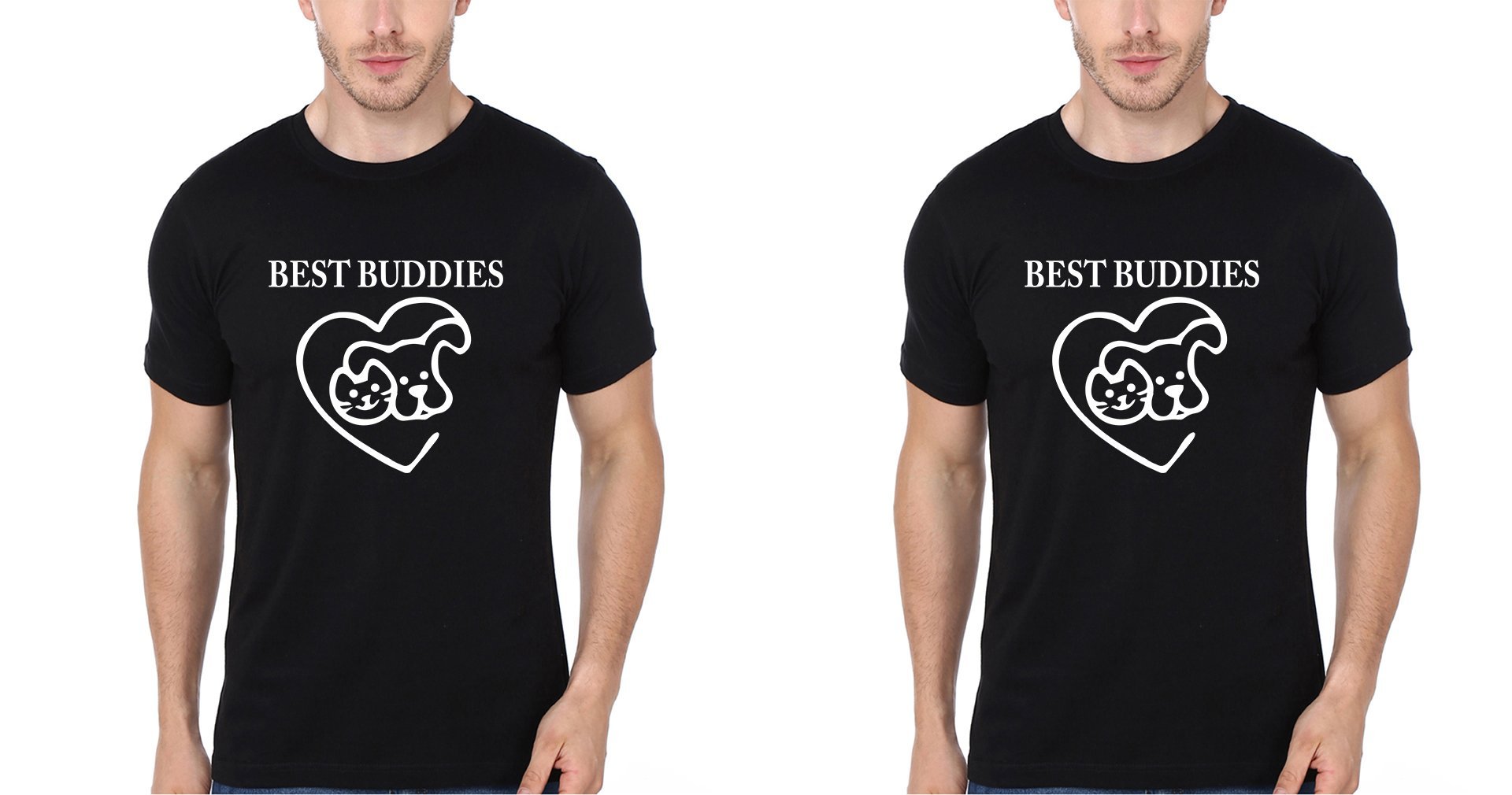 Best Buddies BFF Half Sleeves T-Shirts-FunkyTradition - FunkyTradition