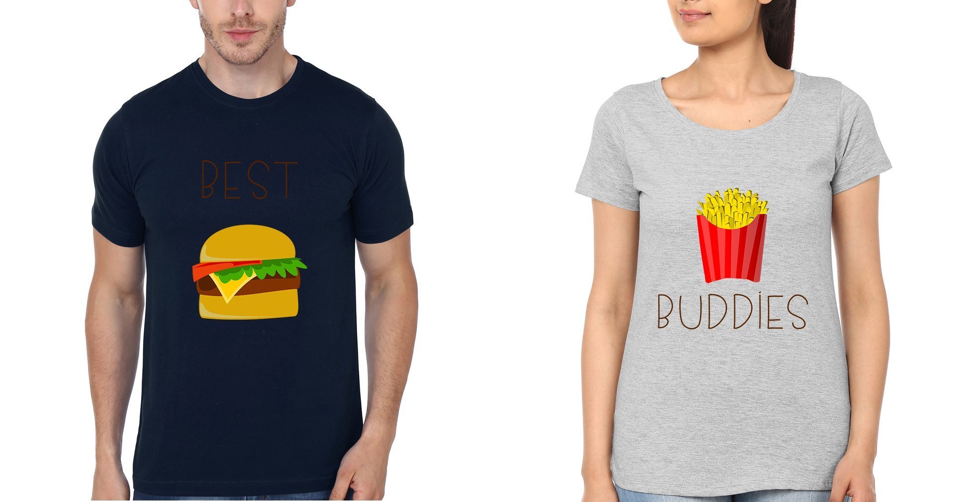 Best Buddies BFF Half Sleeves T-Shirts-FunkyTradition - FunkyTradition