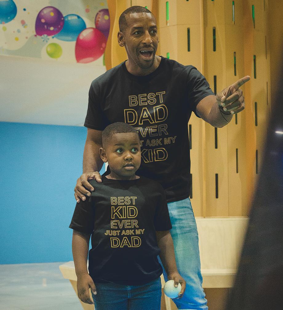 Best Dad Ever Best Kid Ever Father and Son Matching T-Shirt- FunkyTradition - Funky Tees Club