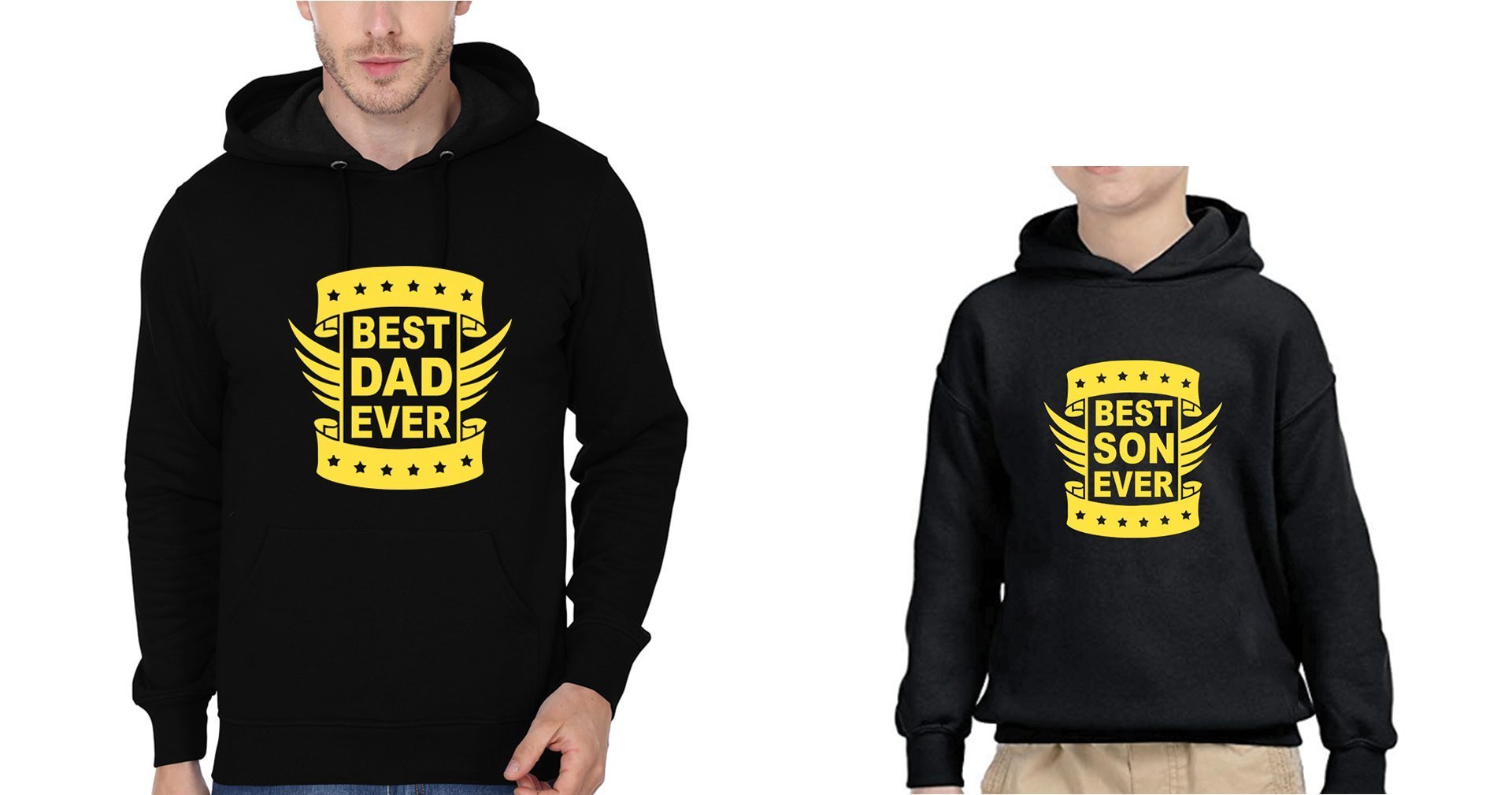 Best Dad Ever Best Son Ever Father and Son Matching Hoodies- FunkyTradition - Funky Tees Club