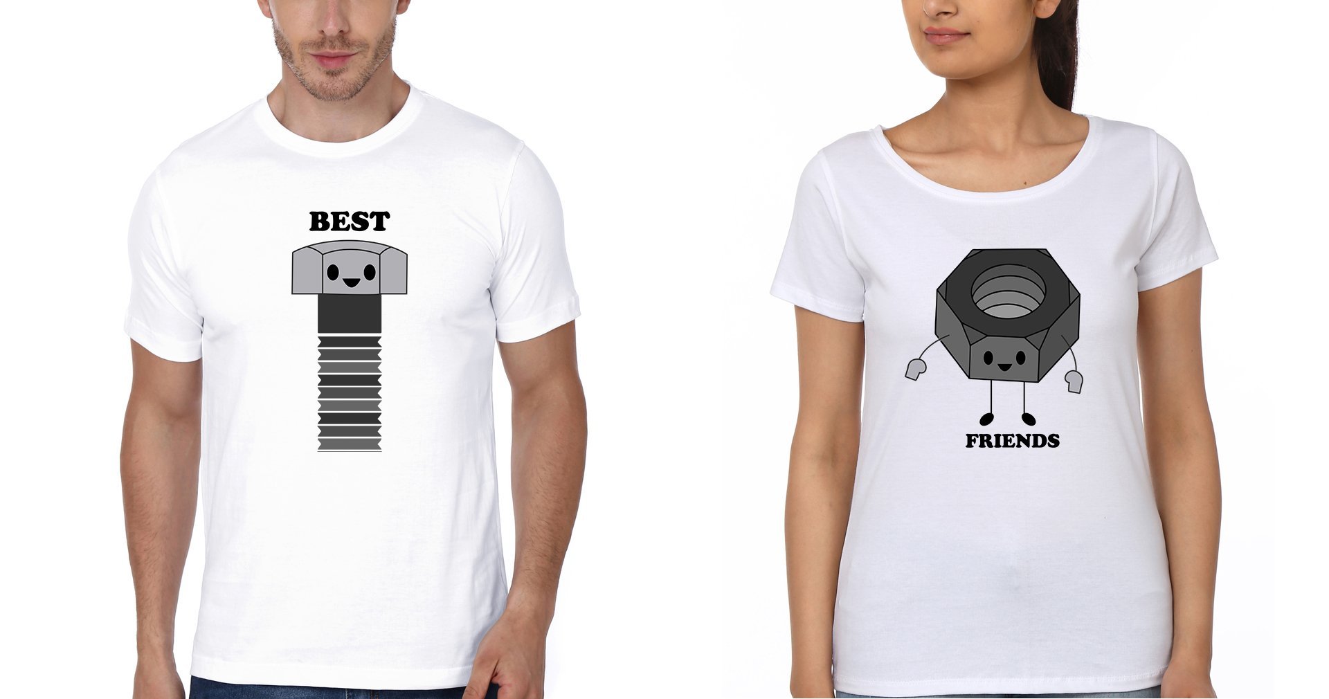 Best friends BFF Half Sleeves T-Shirts-FunkyTees - Funky Tees Club