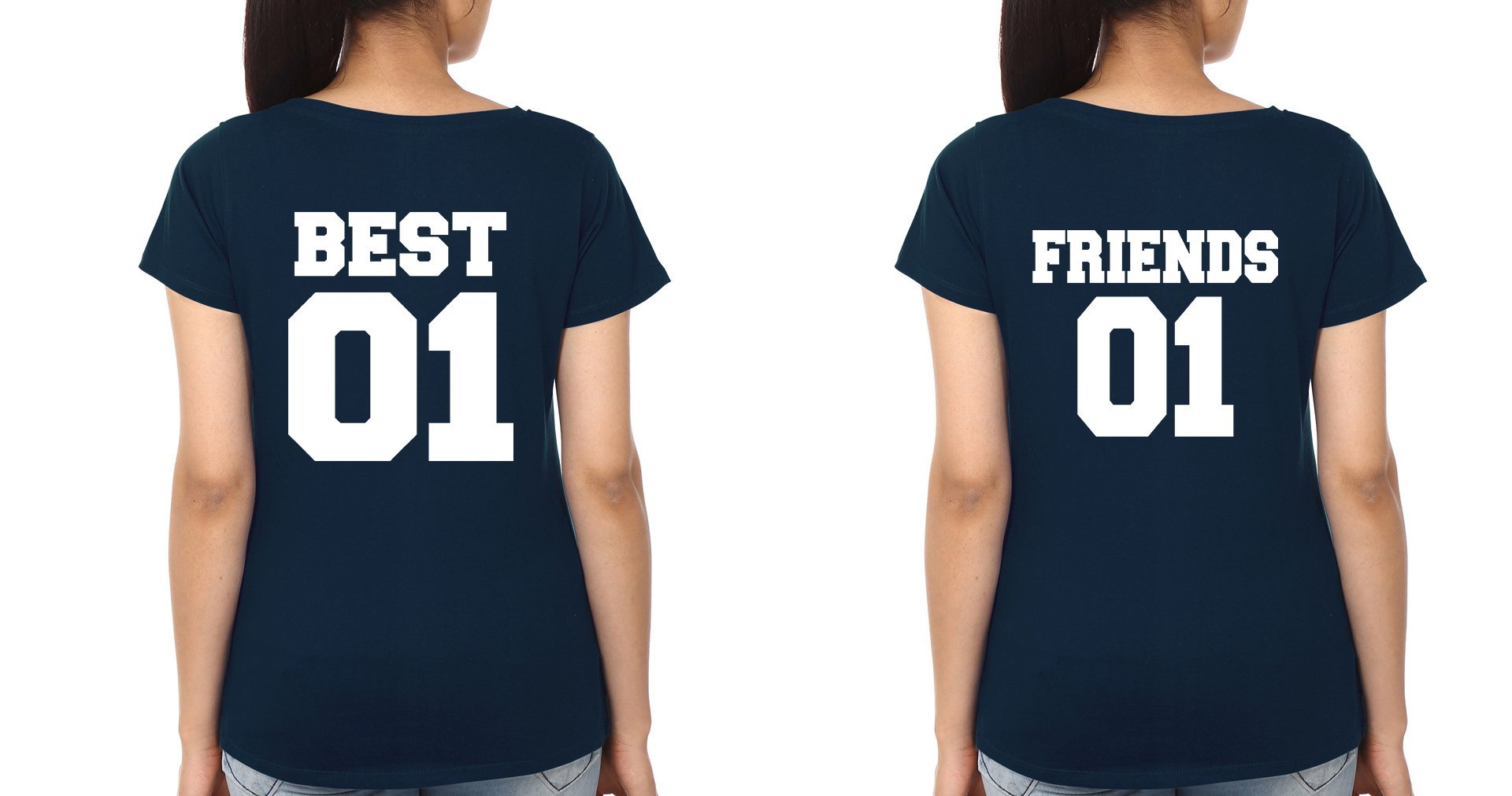 Best Friends BFF Half Sleeves T-Shirts-FunkyTees - Funky Tees Club