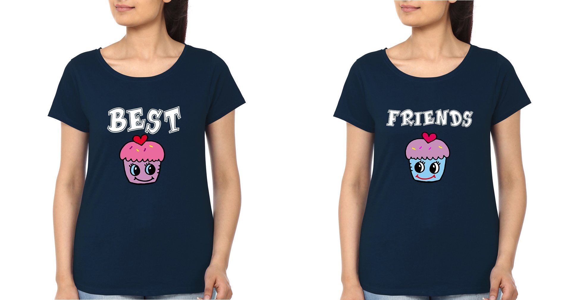 Best Friends BFF Half Sleeves T-Shirts-FunkyTradition - FunkyTradition