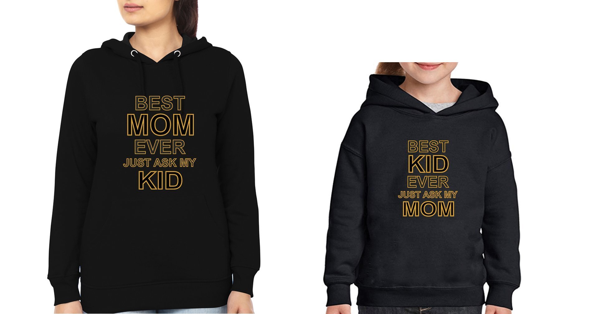 Best Mom Ever Best Kid Ever Mother and Daughter Matching Hoodies- FunkyTradition - Funky Tees Club