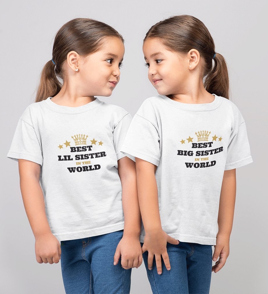 Best Sister In The World Sister-Sister Kids Half Sleeves T-Shirts -FunkyTradition - FunkyTradition