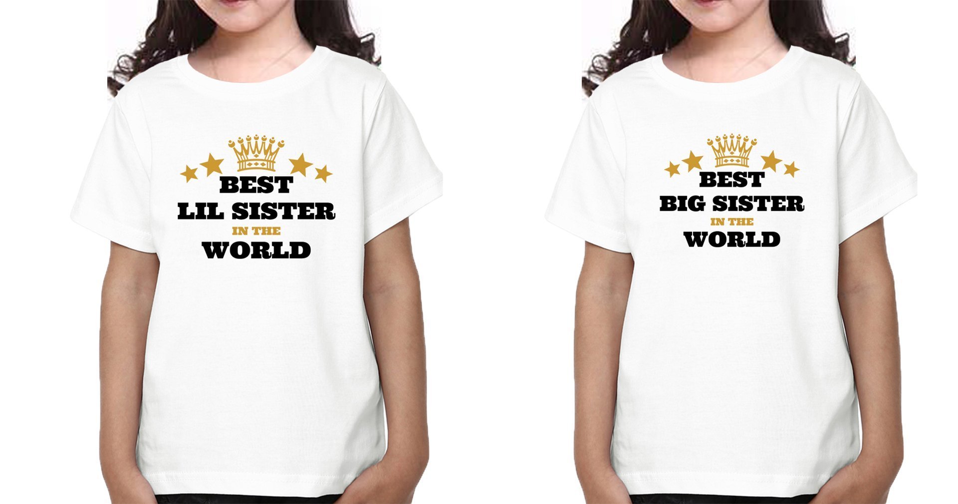 Best Sister In The World Sister-Sister Kids Half Sleeves T-Shirts -FunkyTradition - FunkyTradition