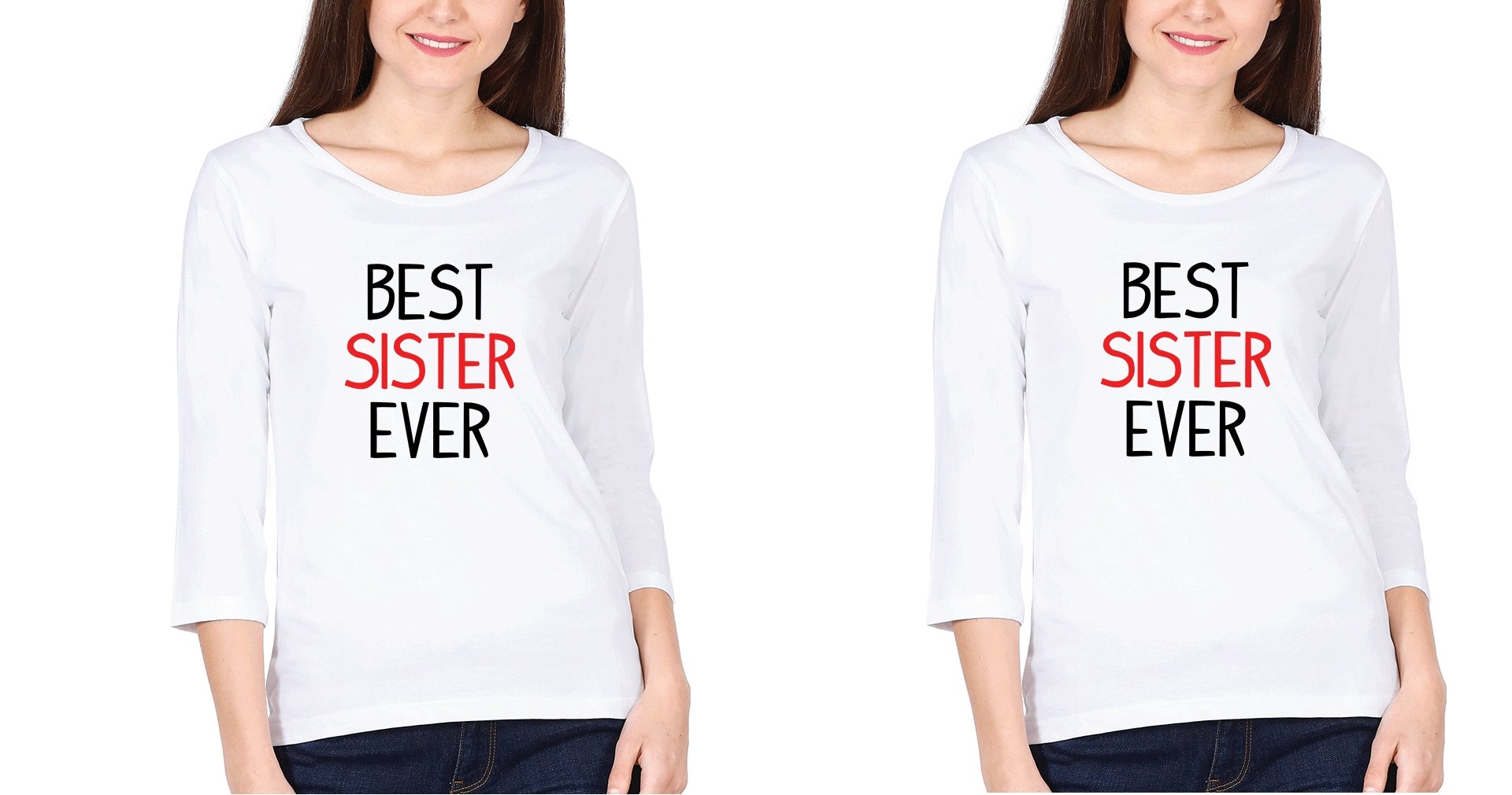 Best Sister Sister Full Sleeves T-Shirts -FunkyTradition - FunkyTradition
