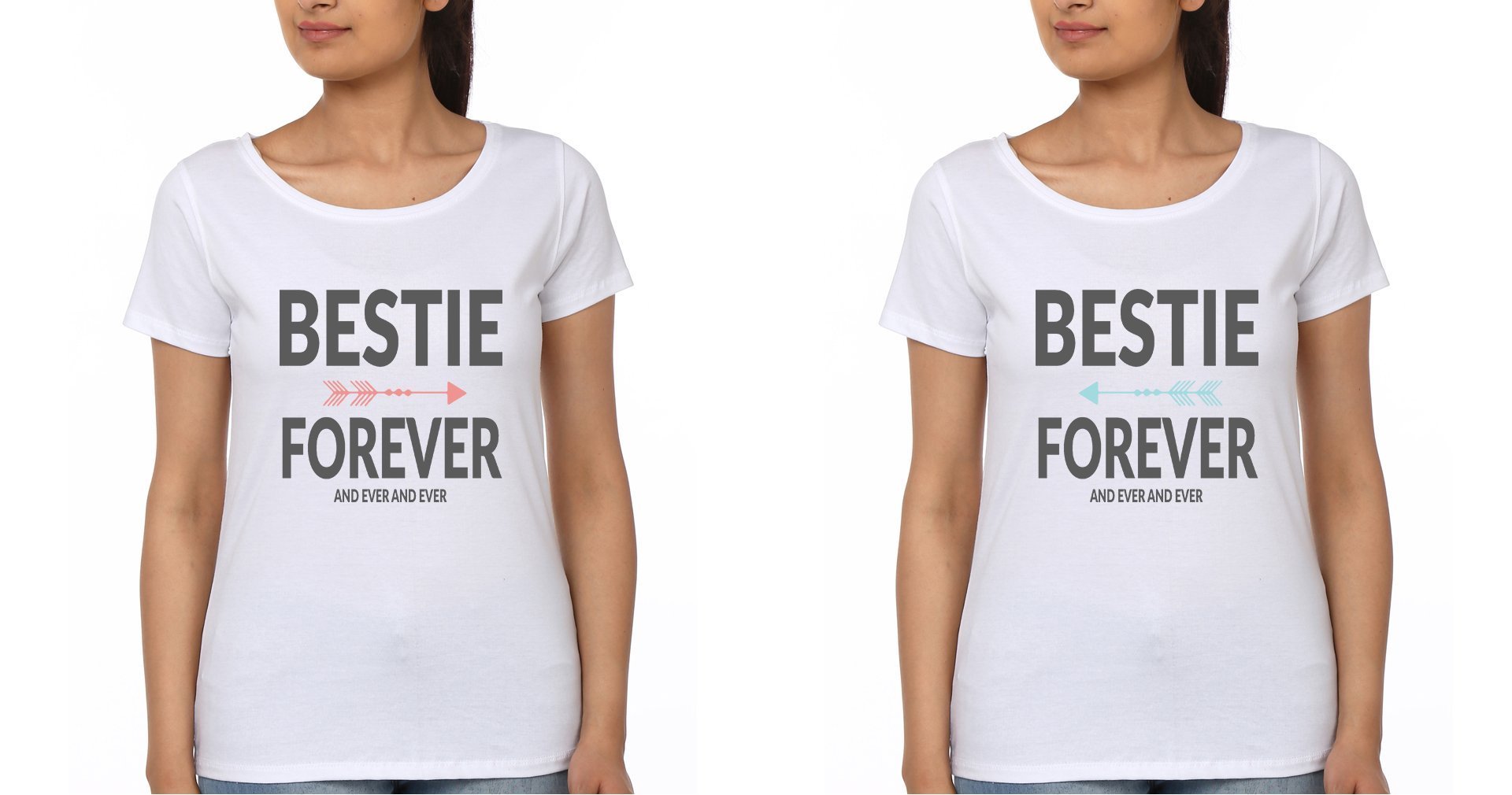 Bestie Forever and ever BFF Half Sleeves T-Shirts-FunkyTradition - FunkyTradition