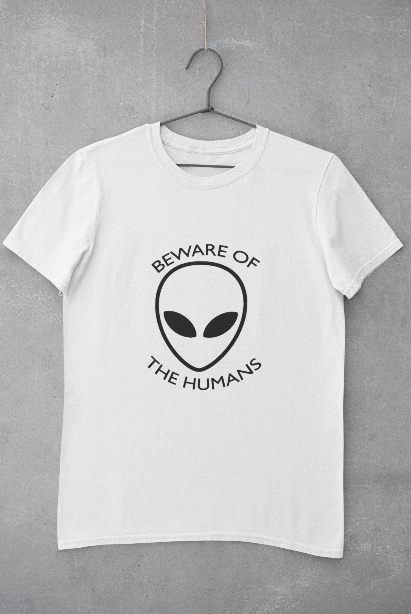 Beware of The Humans Women Half Sleeves T-shirt- FunkyTradition - Funky Tees Club