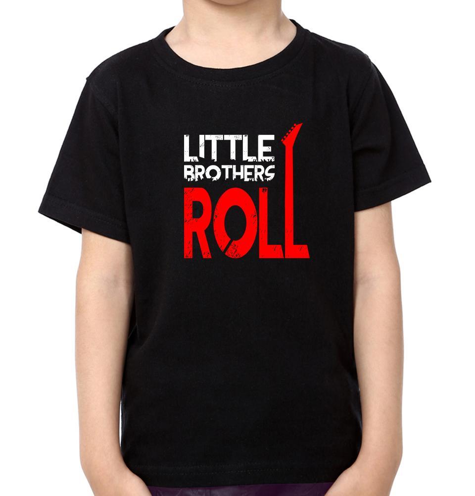 Big Bro Rock Little Brother Roll Brother-Brother Kids Half Sleeves T-Shirts -FunkyTradition - FunkyTradition