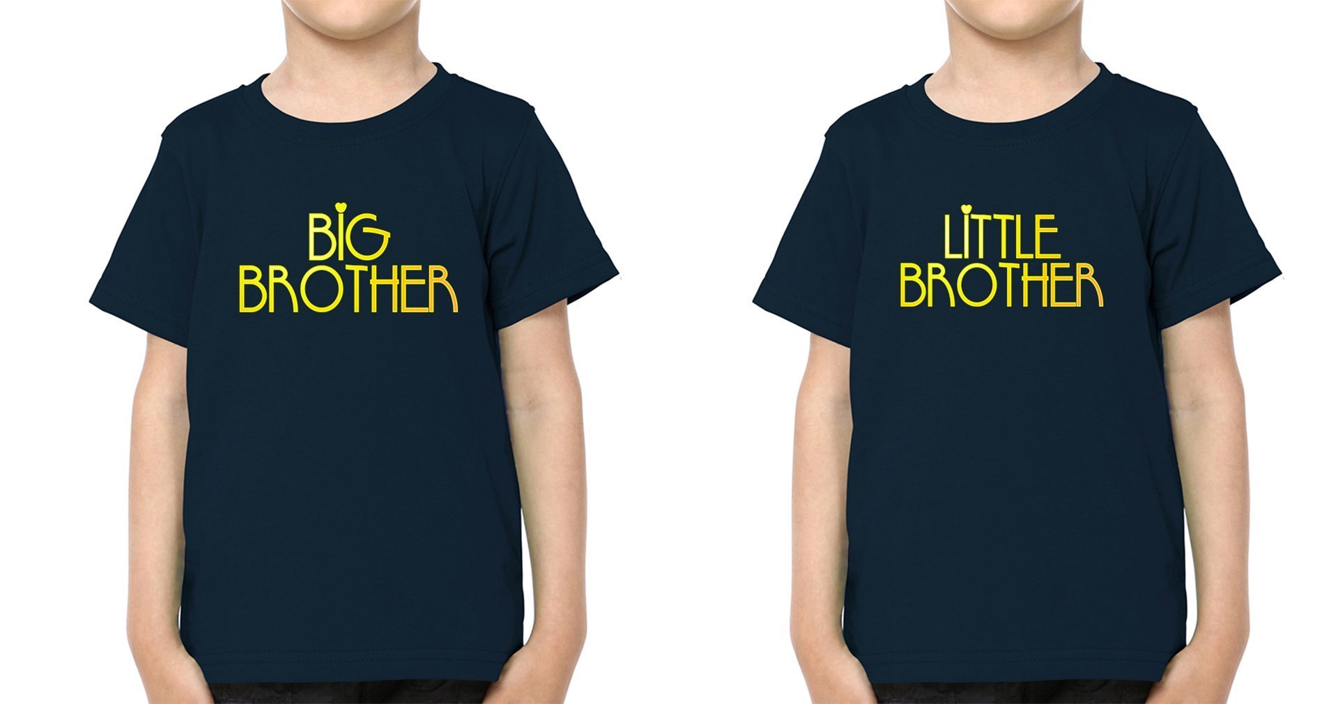 Big Brother Lil Brother Brother-Brother Kids Half Sleeves T-Shirts -FunkyTradition - FunkyTradition