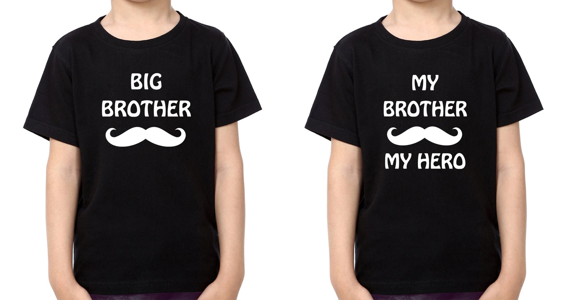 Big Brother My Brother My Hero Brother-Brother Kids Half Sleeves T-Shirts -FunkyTradition - FunkyTradition