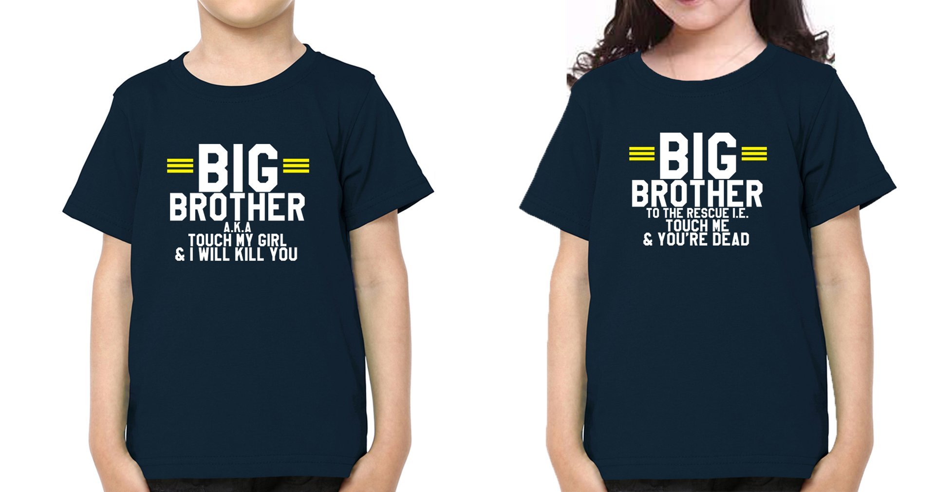 Big Brother-Sister Kid Half Sleeves T-Shirts -FunkyTradition - FunkyTradition