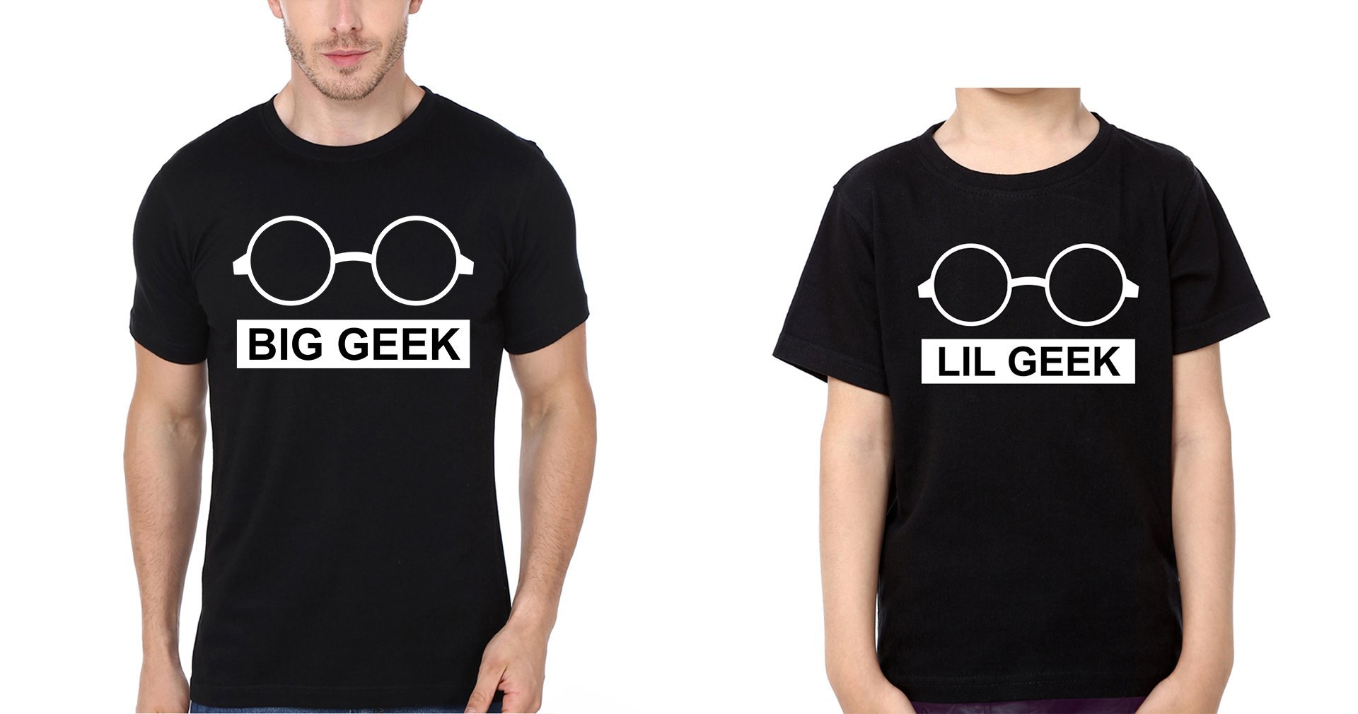 Big Geek Lil Geek Father and Son Matching T-Shirt- FunkyTradition - Funky Tees Club