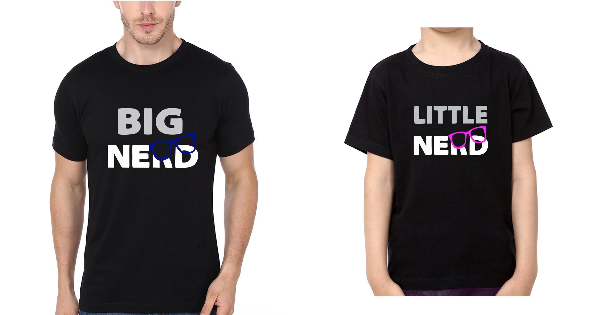 Big Nerd Little Nerd Father and Son Matching T-Shirt- FunkyTradition - Funky Tees Club