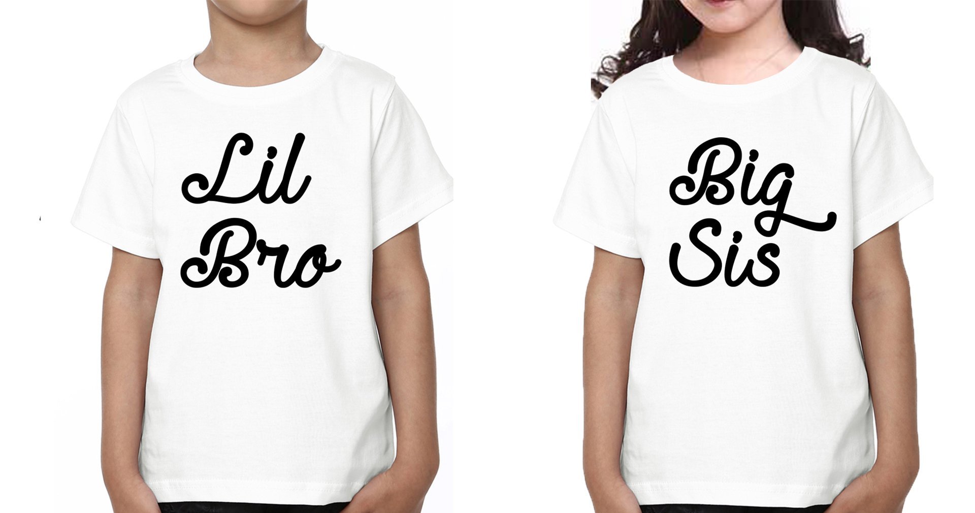 Big Sis Lil Bro Brother-Sister Kid Half Sleeves T-Shirts -FunkyTradition - FunkyTradition