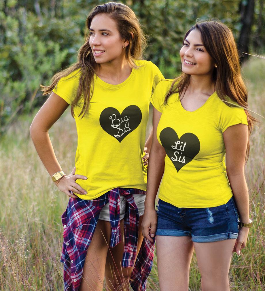 Big Sis & Lil Sis Sister Sister Half Sleeves T-Shirts -FunkyTradition - FunkyTradition
