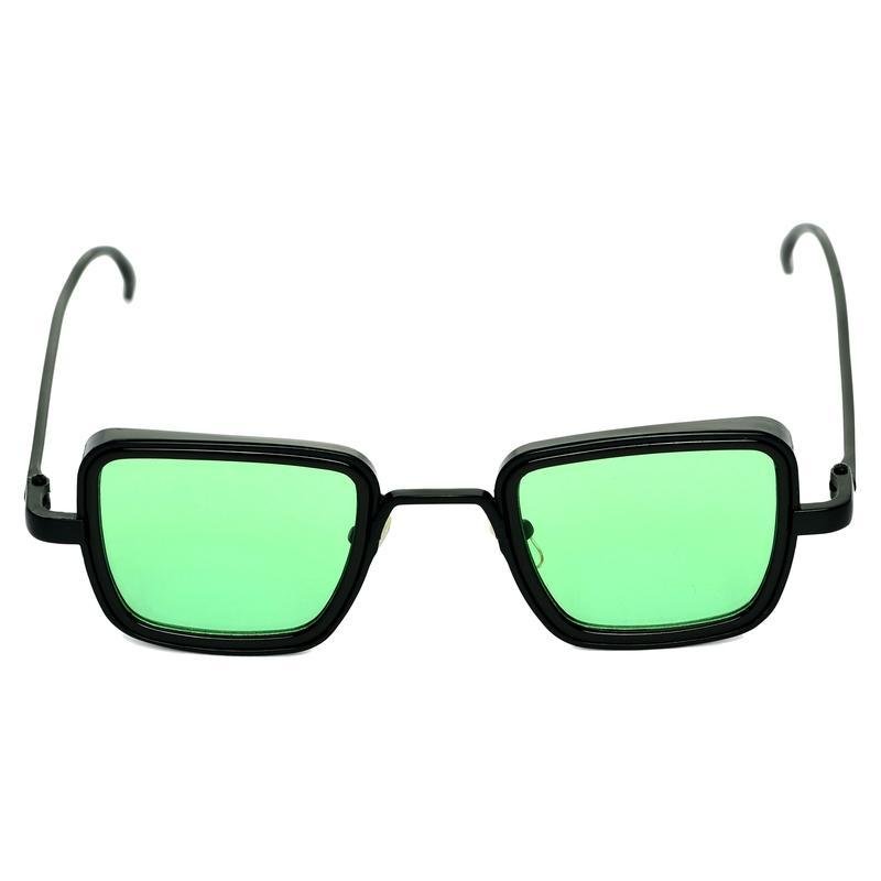 Black And Green Retro Square Sunglasses For Men And Women-FunkyTradition - FunkyTradition