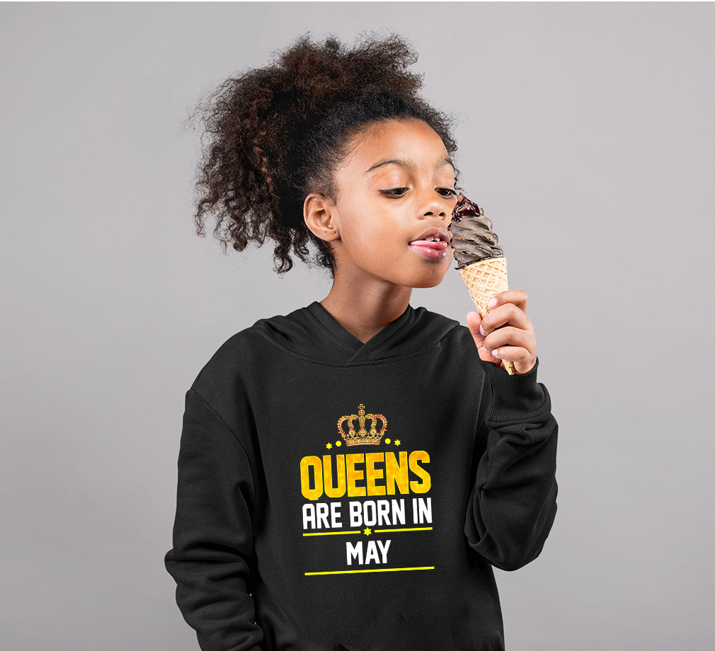 Queens Are Born In May Hoodie For Girls -FunkyTradition