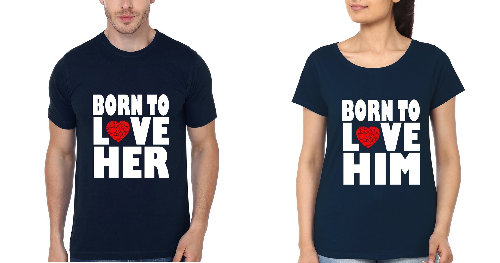 Born to love Couple Half Sleeves T-Shirts -FunkyTradition - FunkyTradition