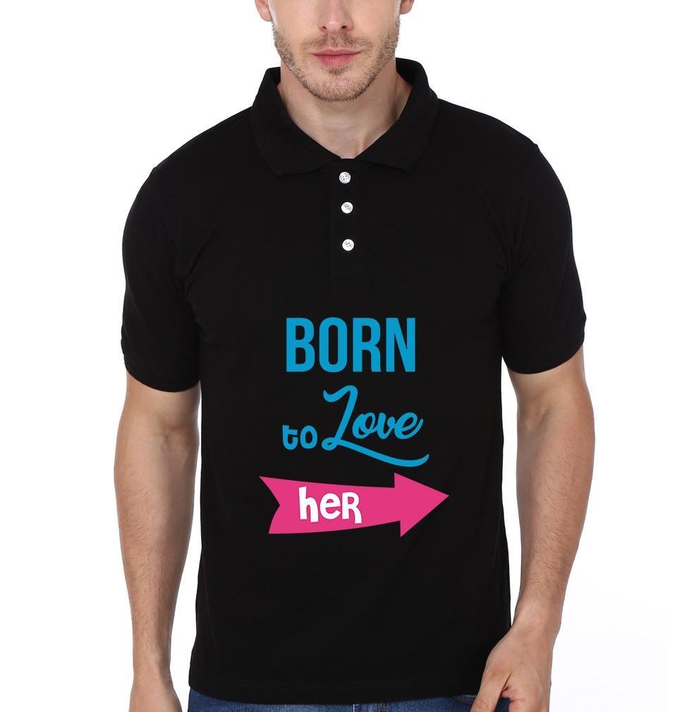 Born To Love Couple Polo Half Sleeves T-Shirts -FunkyTradition - FunkyTradition