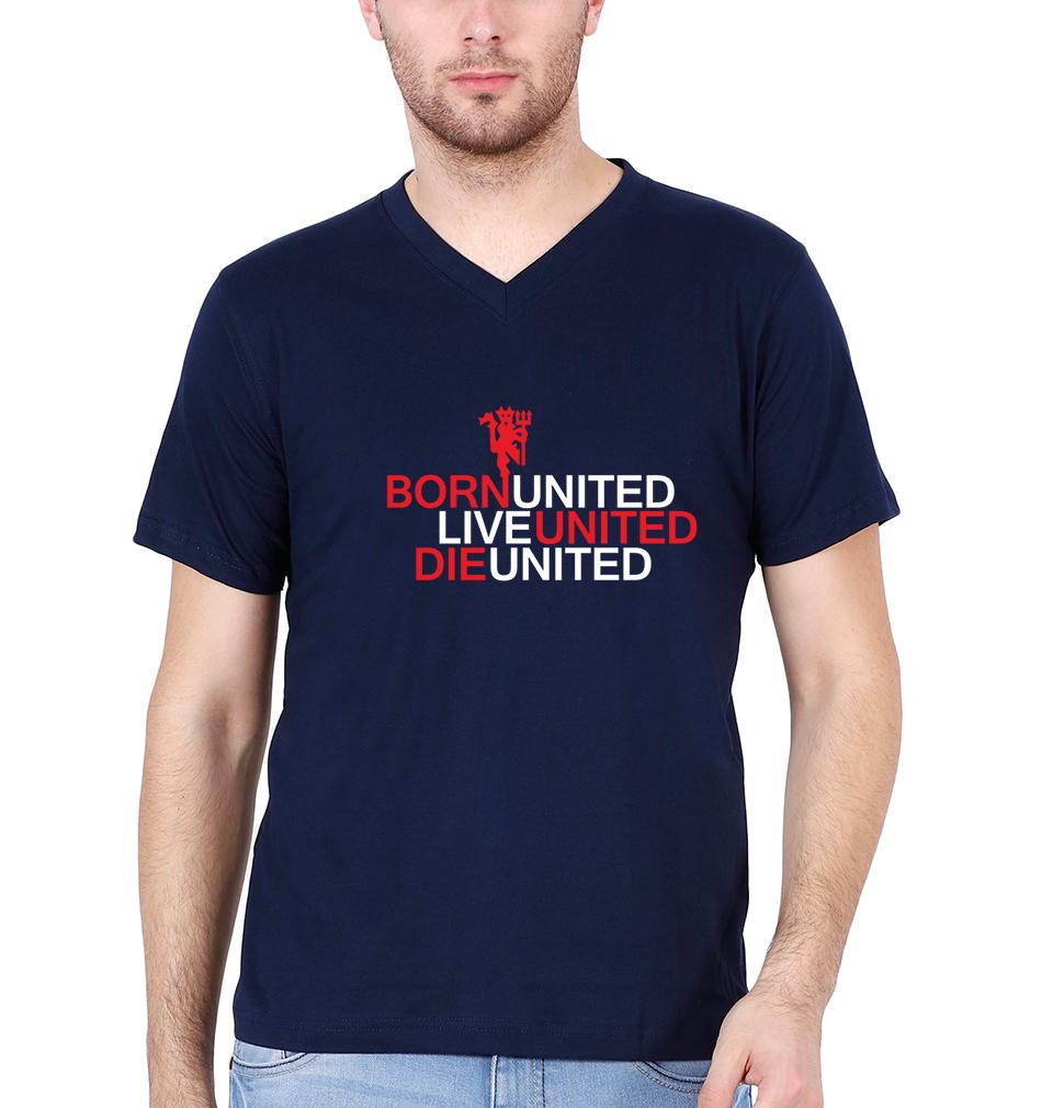 Born United Live United Die United V-Neck Half Sleeves T-shirt For Men-FunkyTradition - FunkyTradition