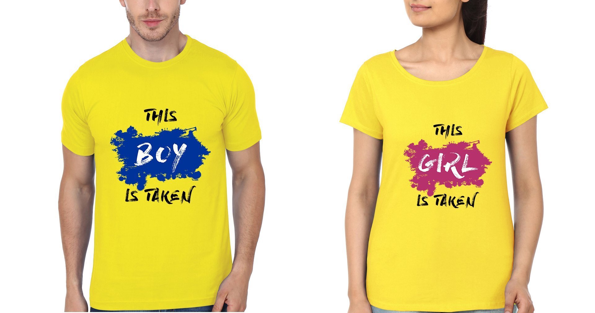 Boy Girl Taken Couple Half Sleeves T-Shirts -FunkyTradition - FunkyTradition