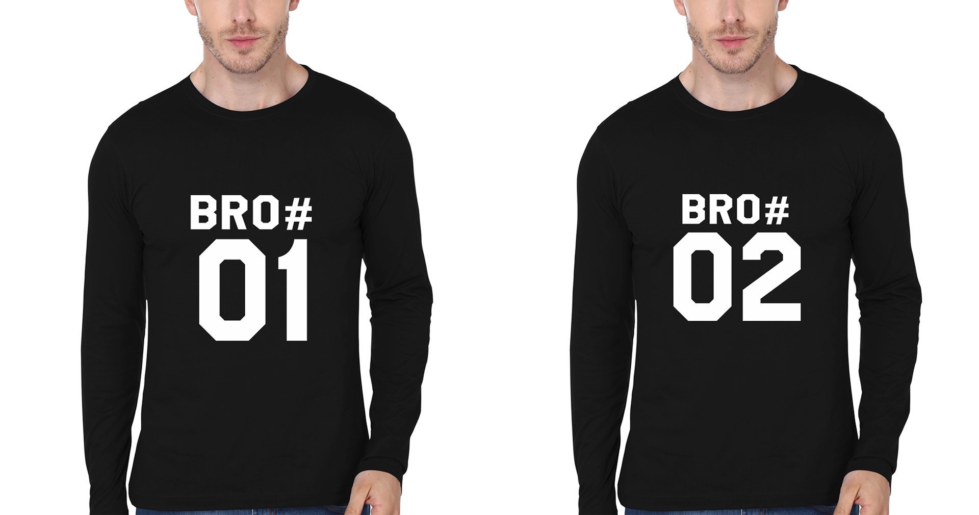 Bro 01 02 Brother-Brother Full Sleeves T-Shirts -FunkyTradition - FunkyTradition