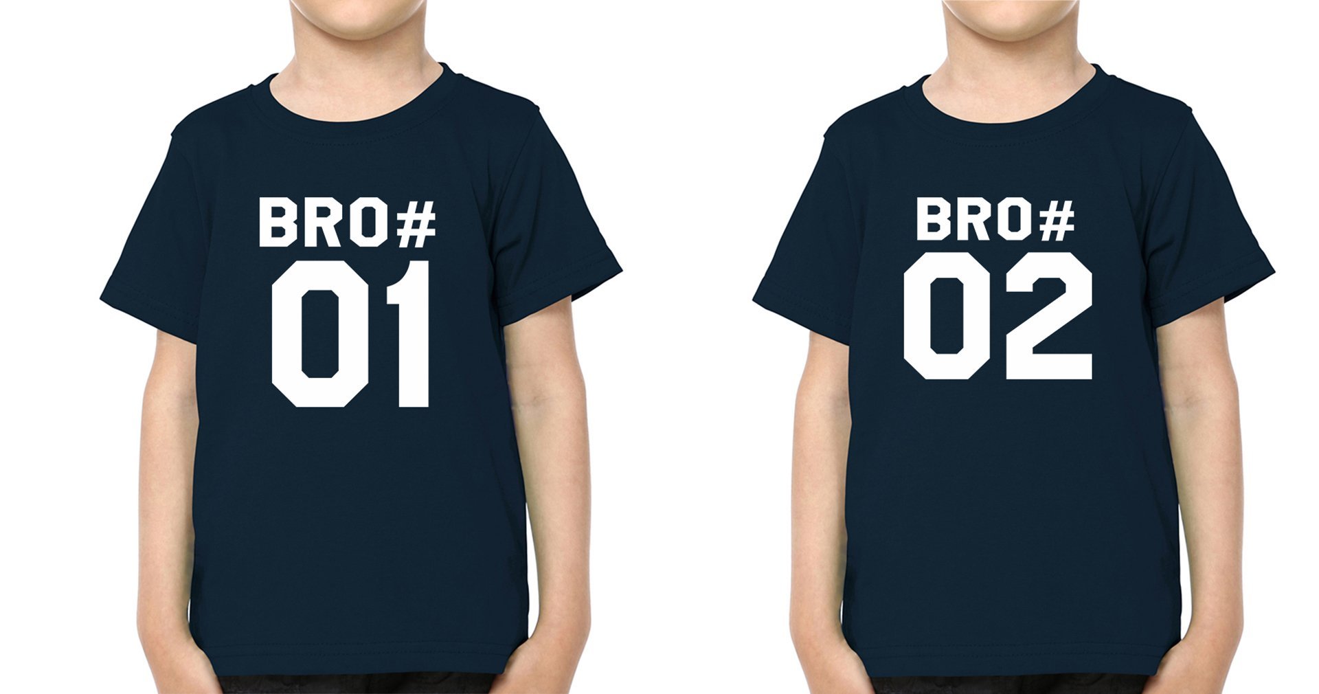 Bro01 Bro 02 Brother-Brother Kids Half Sleeves T-Shirts -FunkyTradition - FunkyTradition