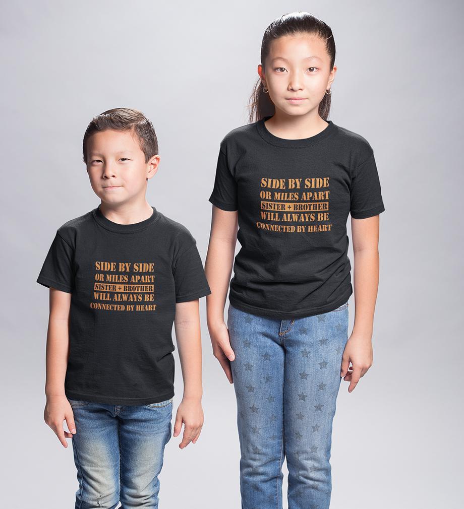 Brother + Sister Brother-Sister Kid Half Sleeves T-Shirts -FunkyTradition - FunkyTradition