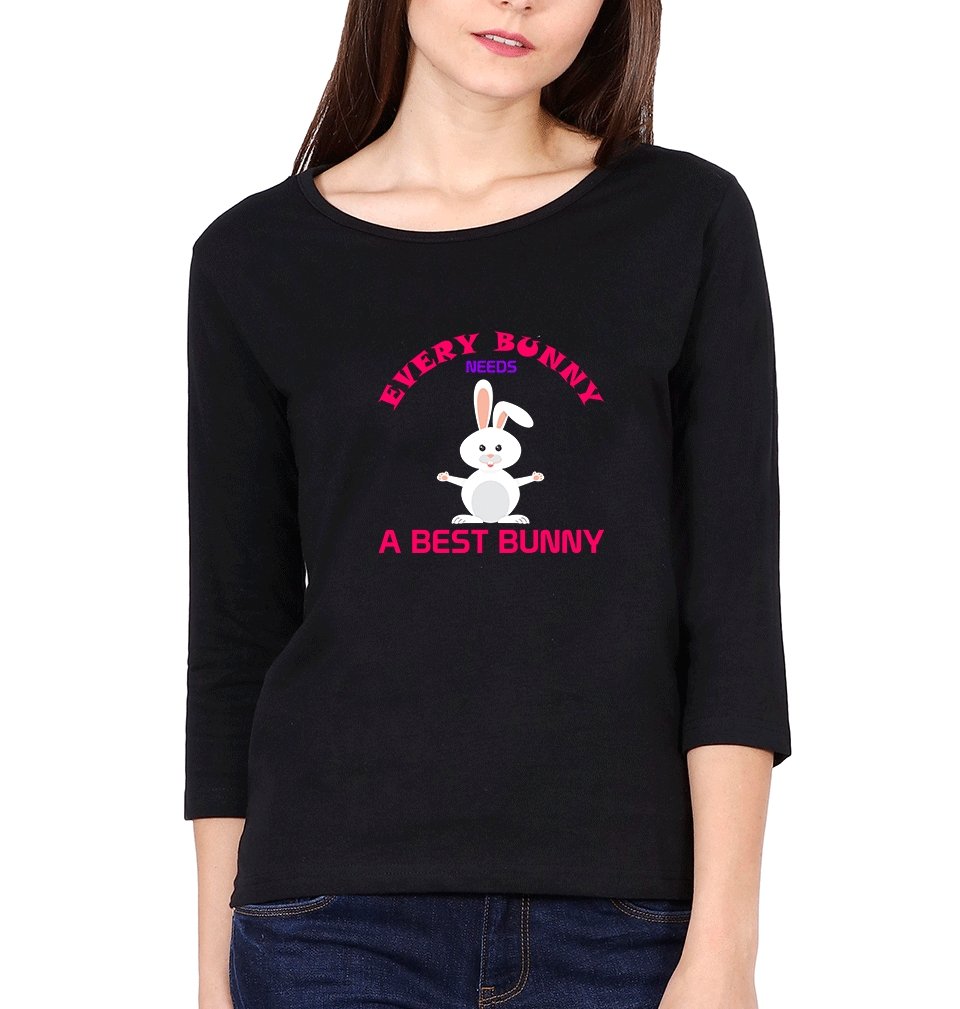 Bunny Sister Sister Full Sleeves T-Shirts -FunkyTradition - FunkyTradition