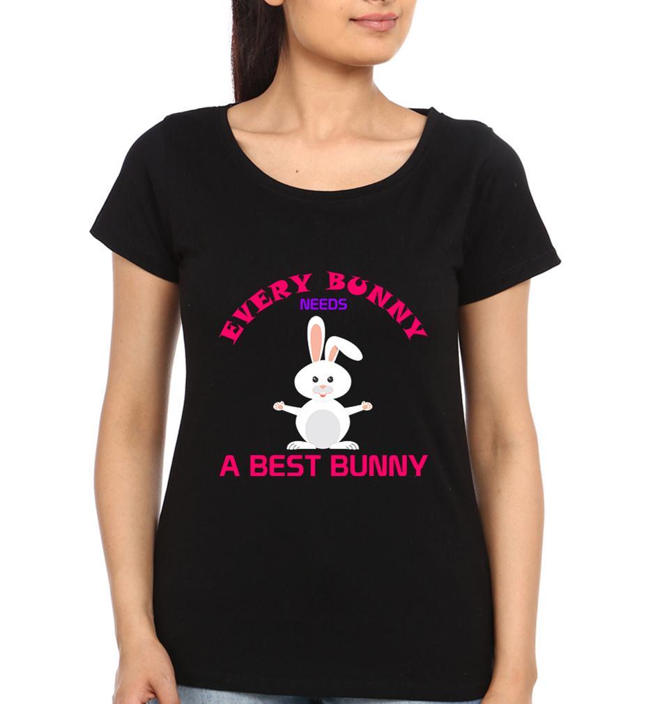Bunny Sister Sister Half Sleeves T-Shirts -FunkyTradition - FunkyTradition
