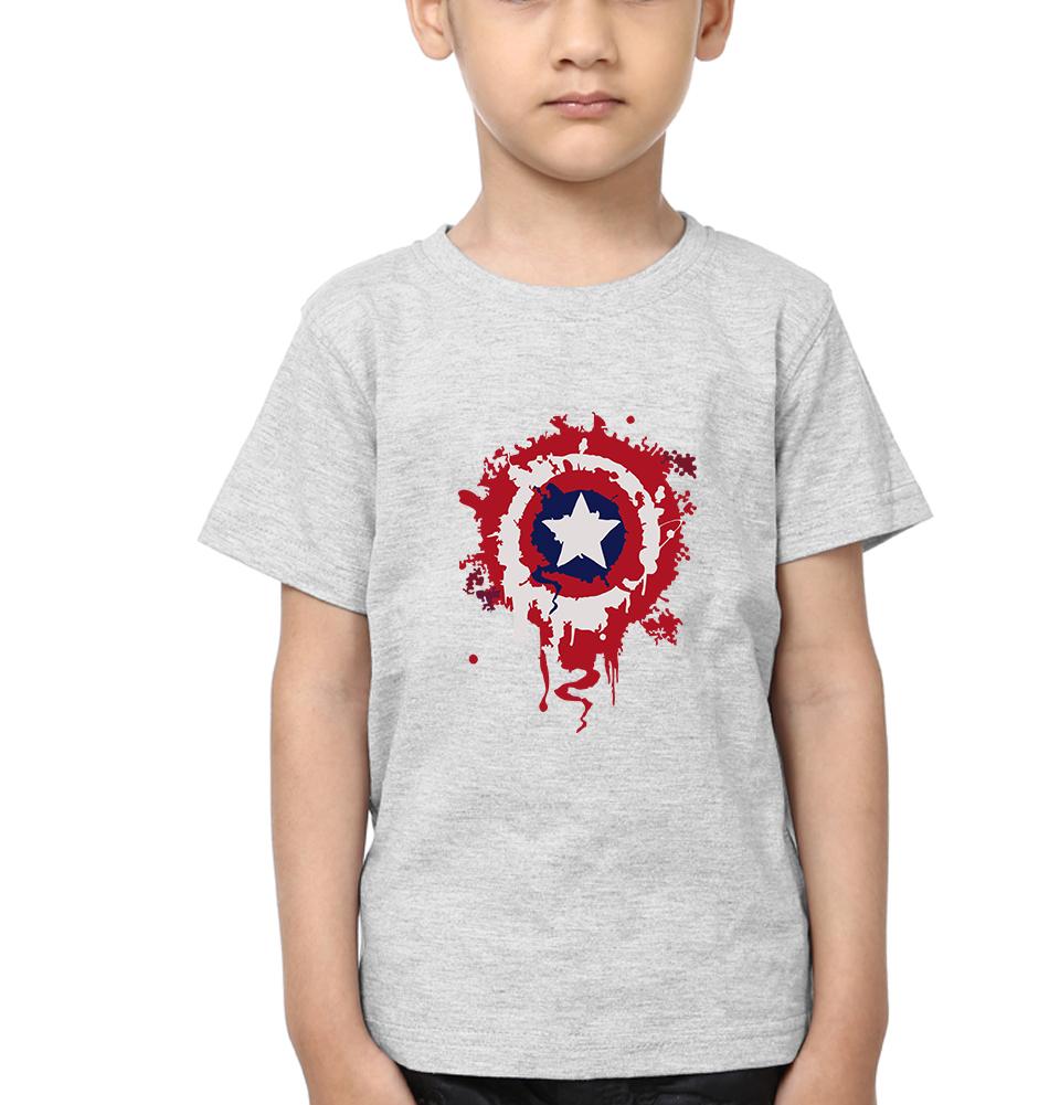 Captain America Shield Half Sleeves T-Shirt for Boy-FunkyTradition - FunkyTradition