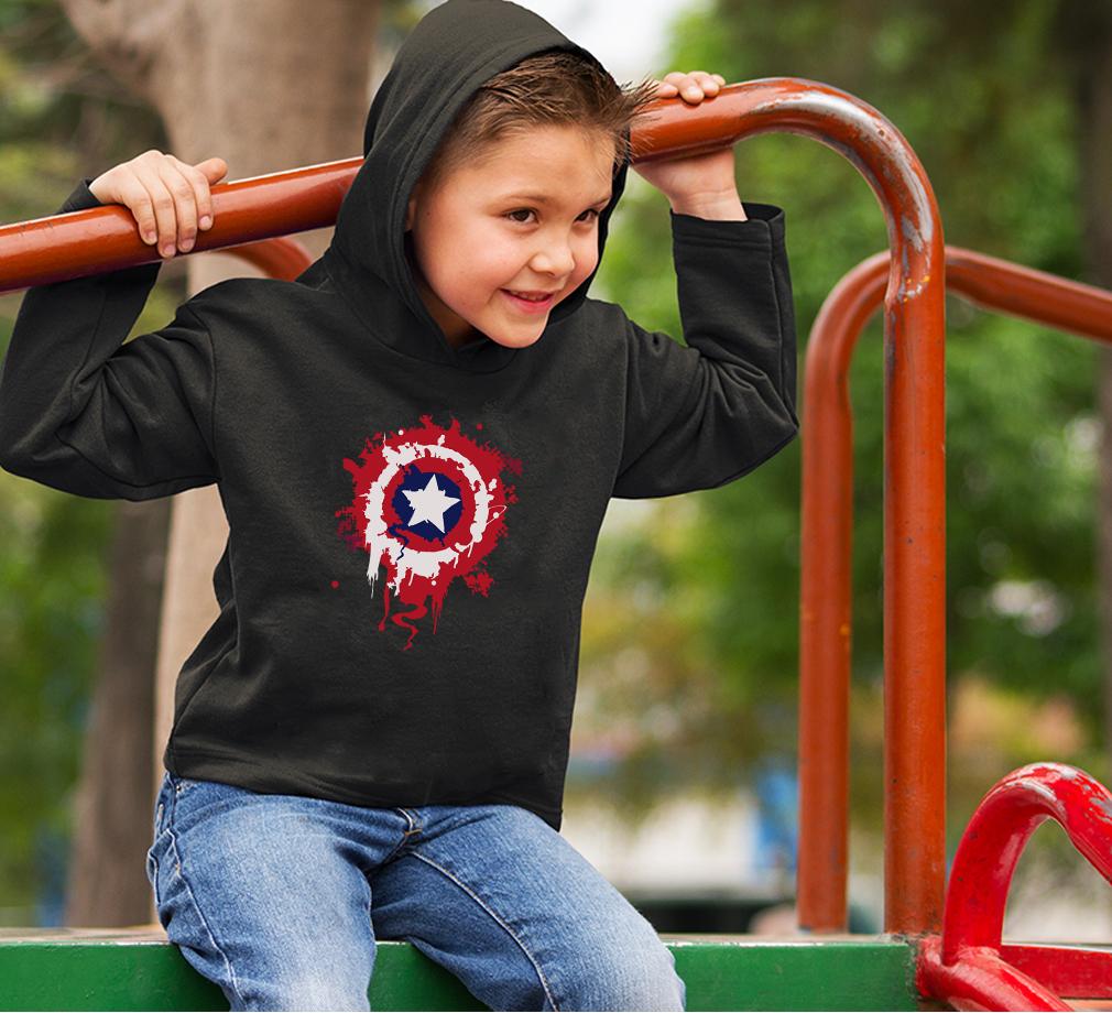 Captain America Shield Hoodie For Boys-FunkyTradition - FunkyTradition