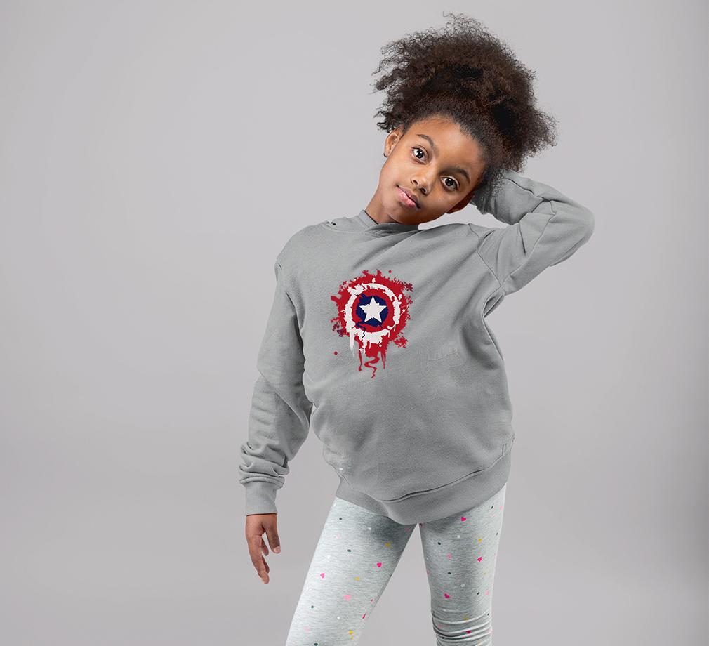 Captain America Shield Hoodie For Girls -FunkyTradition - FunkyTradition