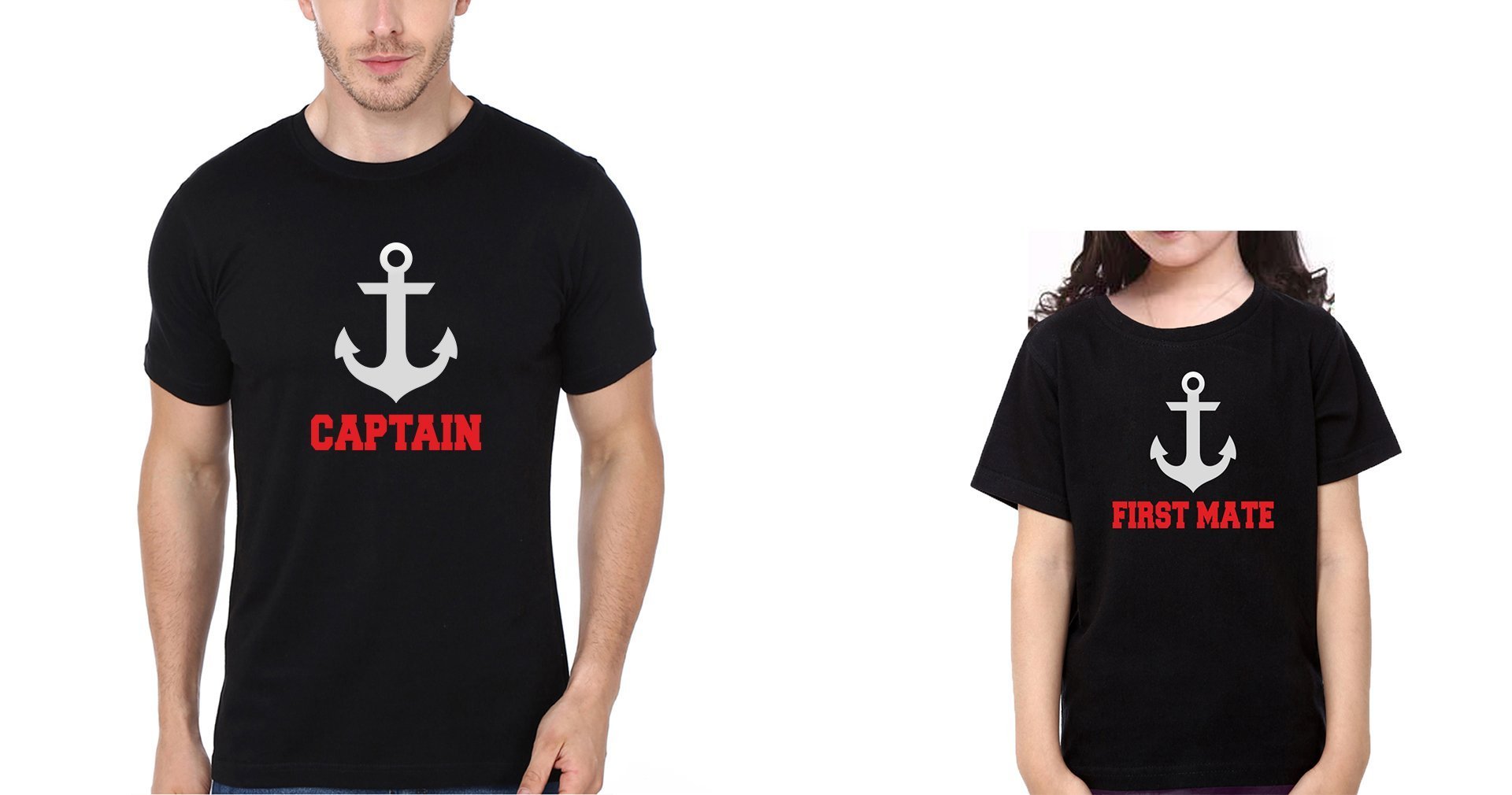 Captain First Mate Father and Daughter Matching T-Shirt- FunkyTradition - Funky Tees Club