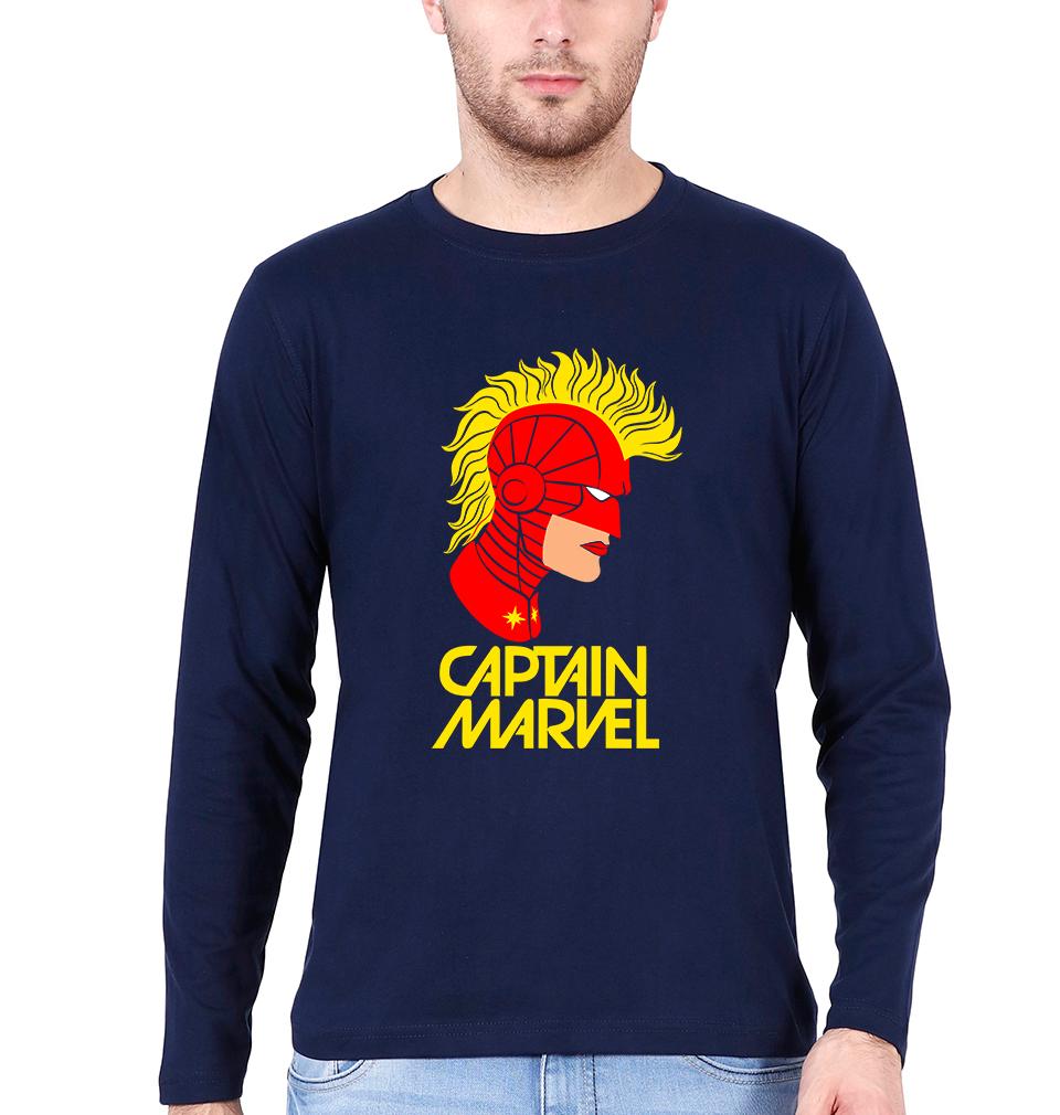 Captain Marvel Full Sleeves T-Shirt For Men-FunkyTradition - FunkyTradition