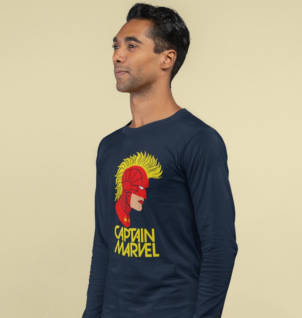 Captain Marvel Full Sleeves T-Shirt For Men-FunkyTradition - FunkyTradition
