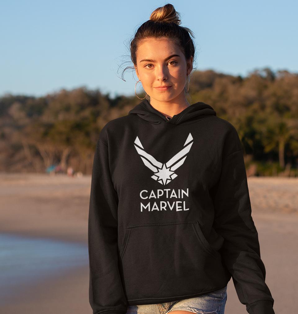 Captain Marvel Hoodies for Women-FunkyTradition - FunkyTradition