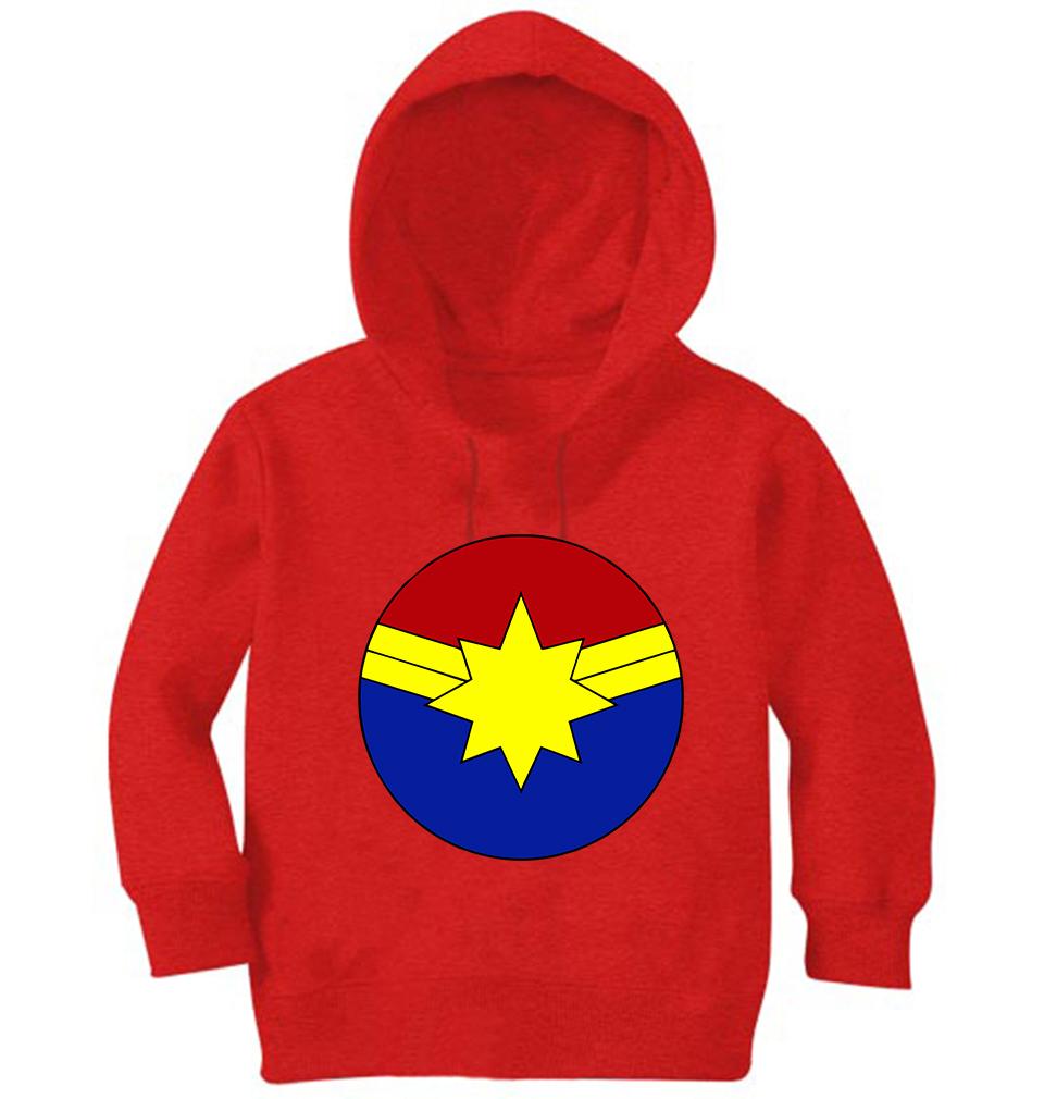 Captain marvel logo Hoodie For Girls -FunkyTradition - FunkyTradition