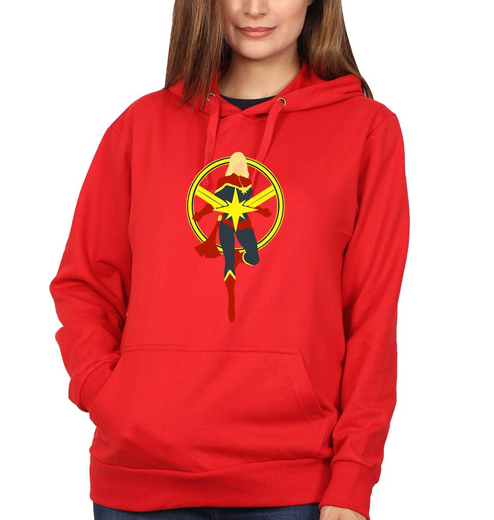 Captain Marvel logo Hoodies for Women-FunkyTradition - FunkyTradition