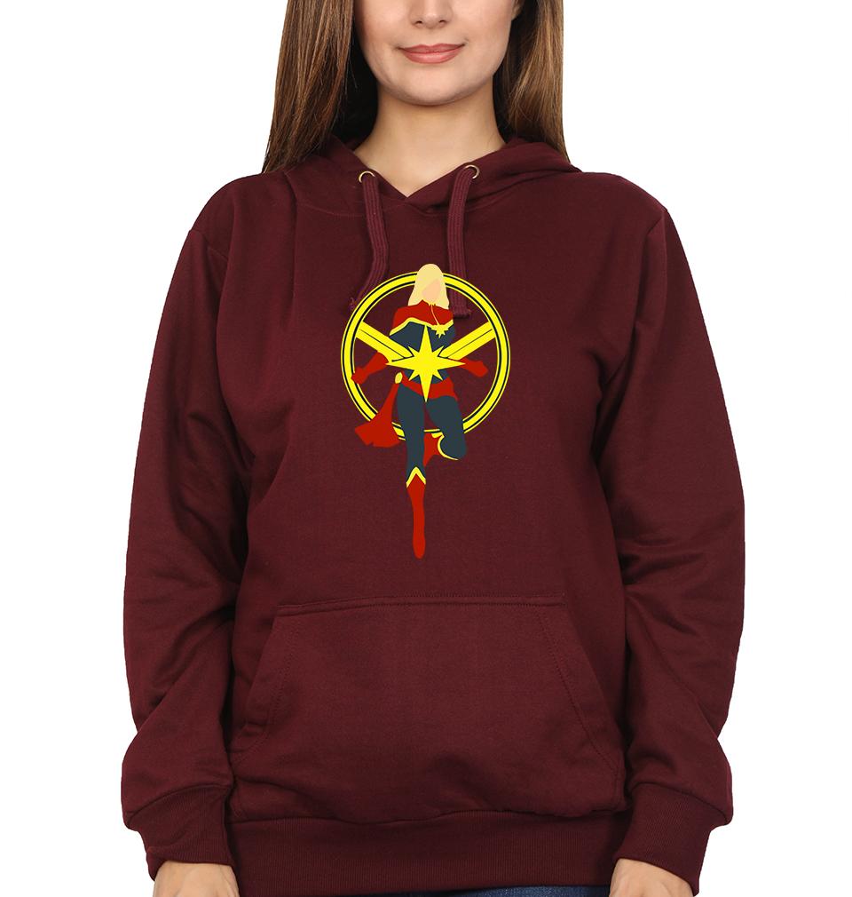 Captain Marvel logo Hoodies for Women-FunkyTradition - FunkyTradition